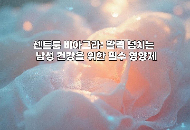 센트룸 비아그라: 활력 넘치는 남성 건강을 위한 필수 영양제