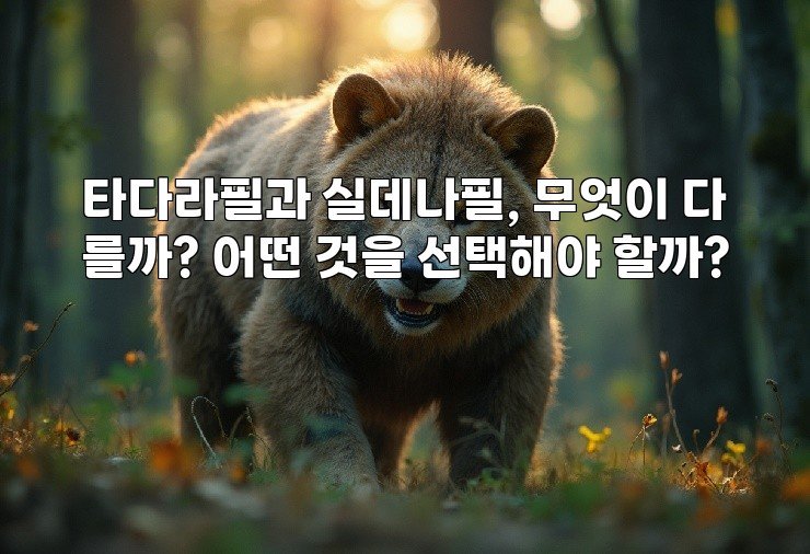 타다라필과 실데나필, 무엇이 다를까? 어떤 것을 선택해야 할까?